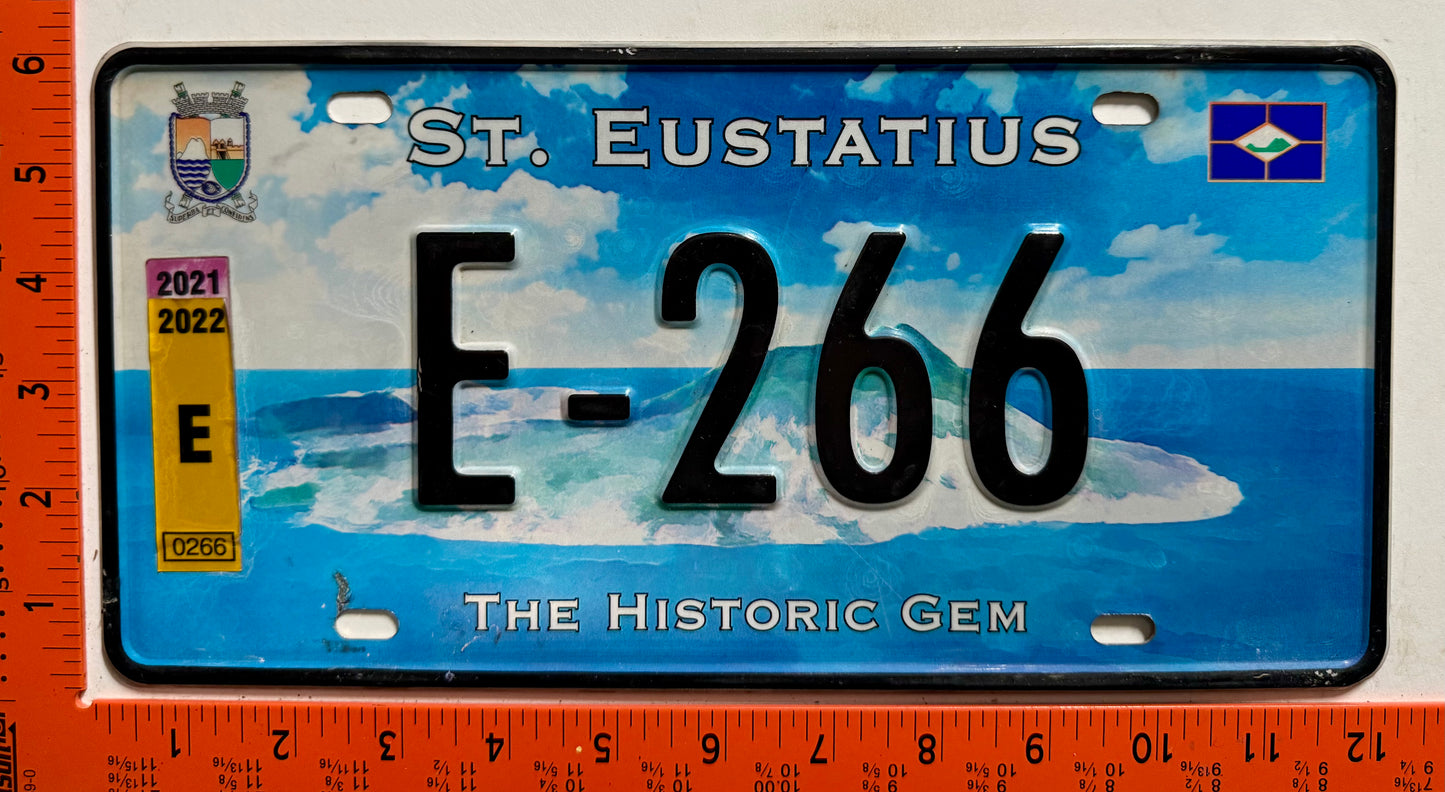 2022 St Eustatius #E-266 Passenger License Plate