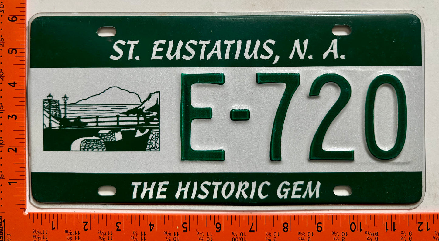 2000 base St Eustatius #E-720 Passenger License Plate