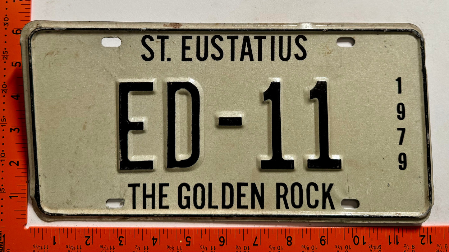 1979 St Eustatius #ED-11 Island Government License Plate