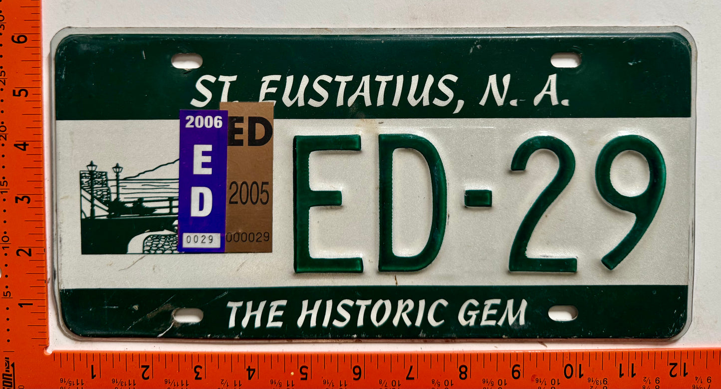 2005/2006 St Eustatius #ED-29 Island Government License Plate