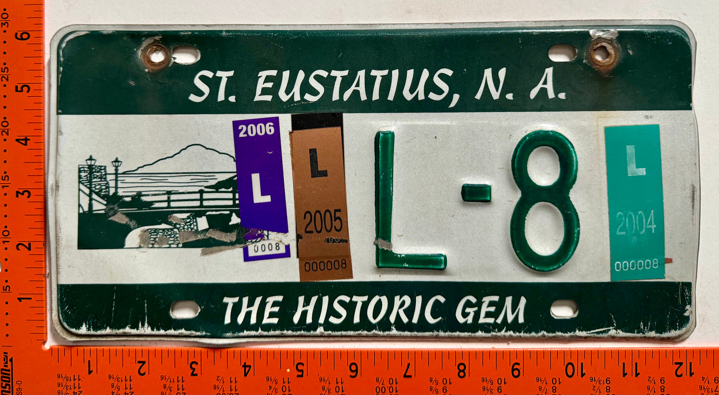 2004-2006 St Eustatius #L-8 Central Government License Plate