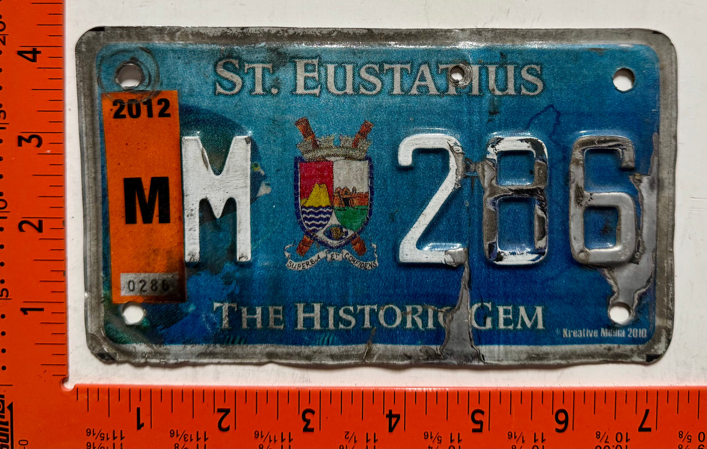 2012 St Eustatius #M 286 Motorcycle License Plate
