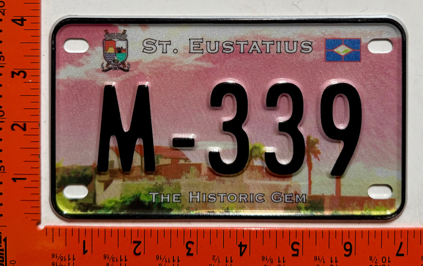 2015 base St Eustatius #M-339 Motorcycle License Plate