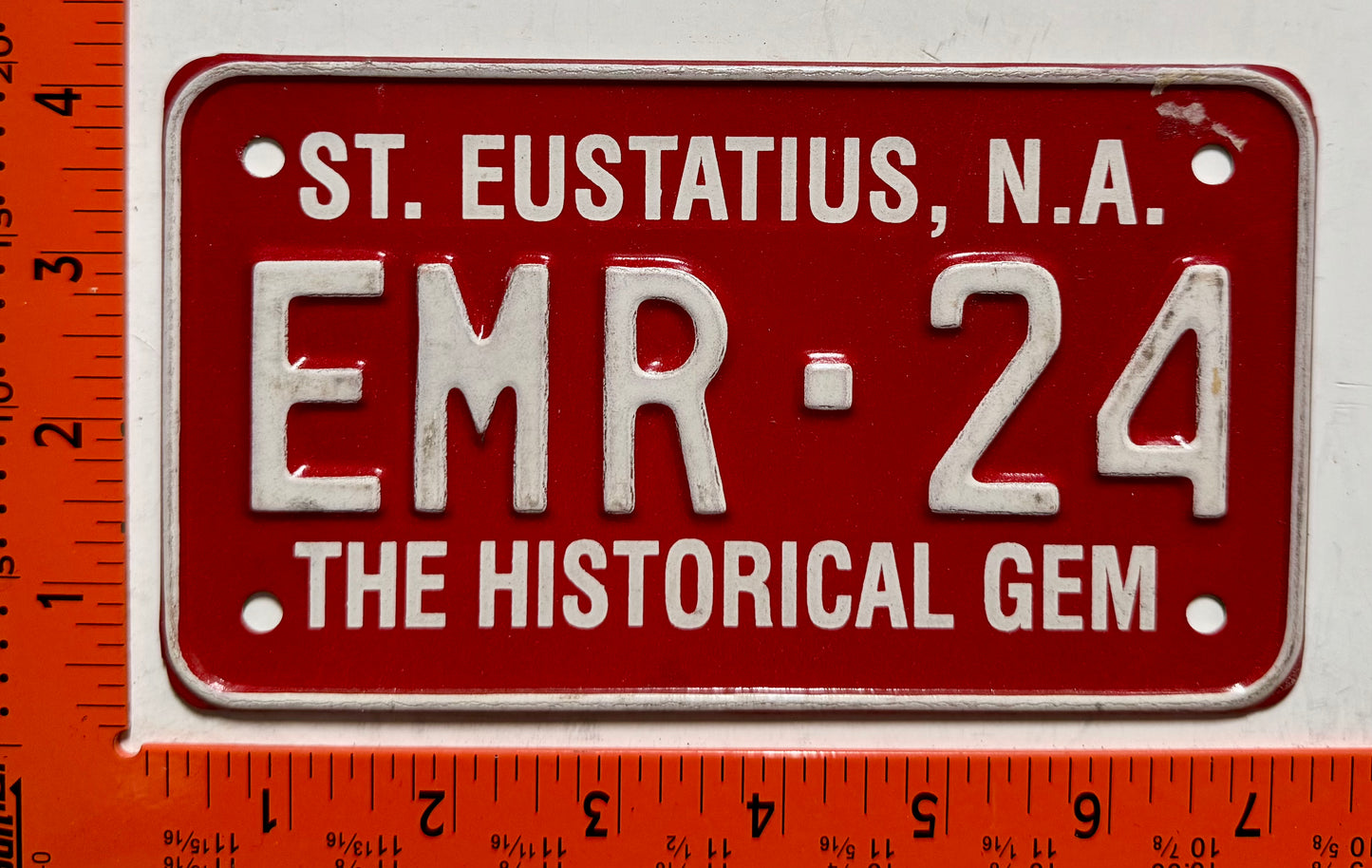 1996-1999 St Eustatius #EMR-24 Rental Motorcycle License Plate