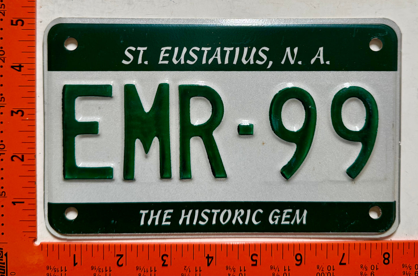 2000 base St Eustatius #EMR-99 Rental Motorcycle License Plate