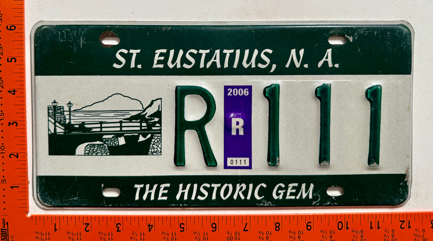 2006 St Eustatius #R-111 Rental License Plate