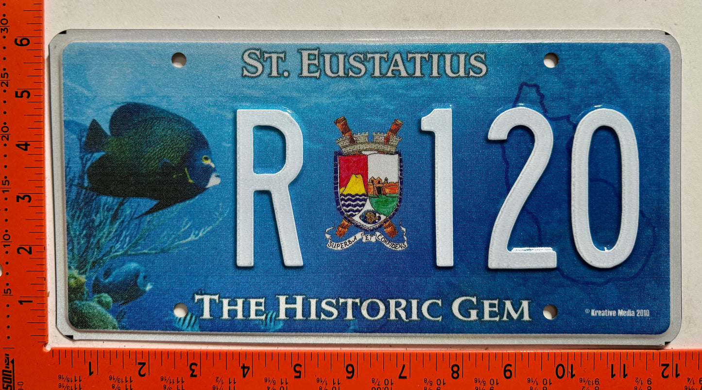 2007 base St Eustatius #R-120 Rental License Plate