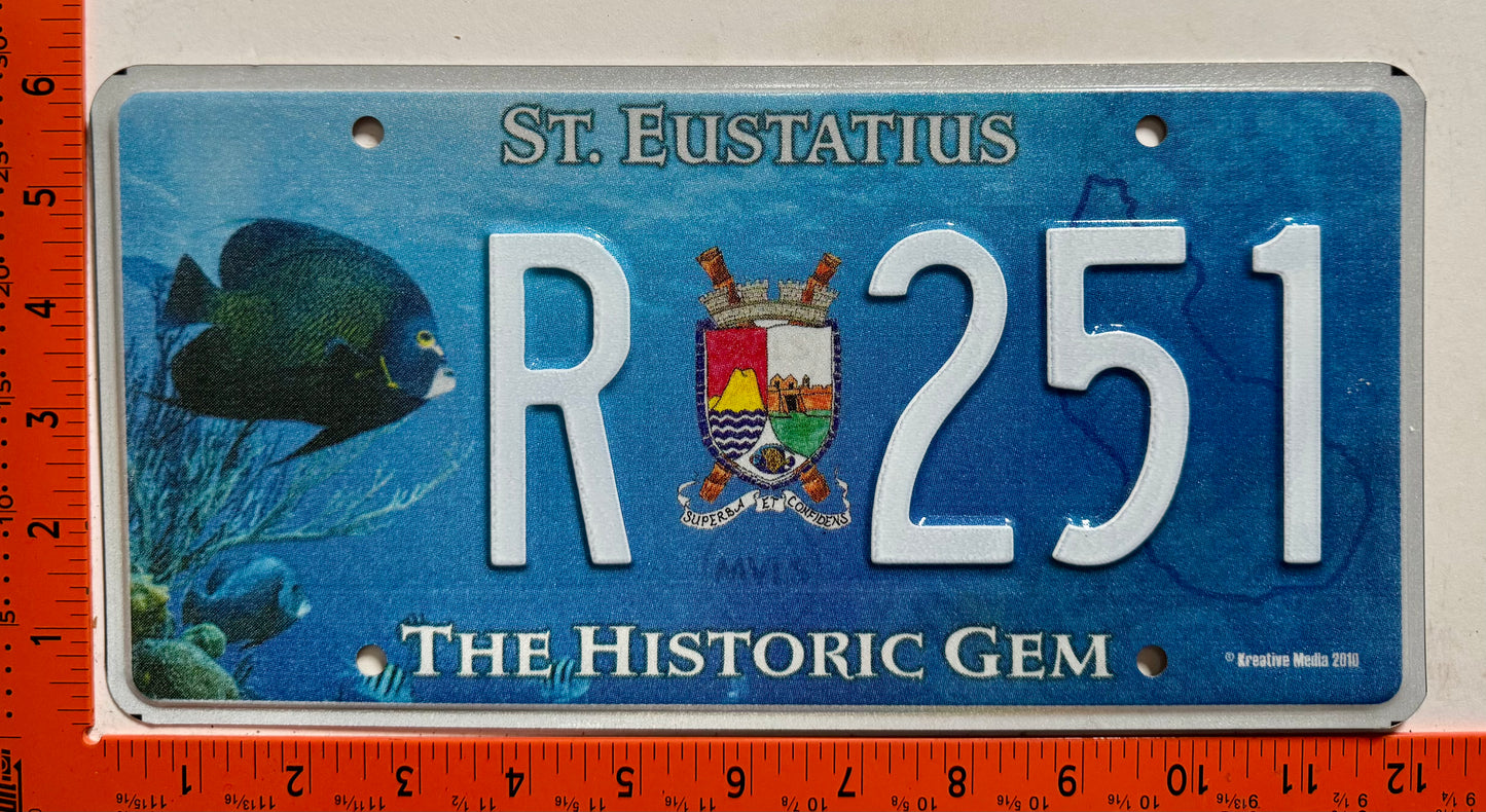 2007 base St Eustatius #R-251 Rental License Plate