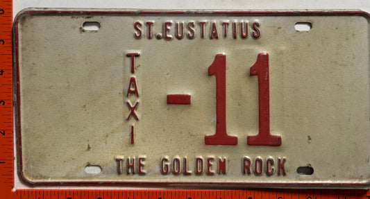 1977/1978 St Eustatius #11 Taxi License Plate