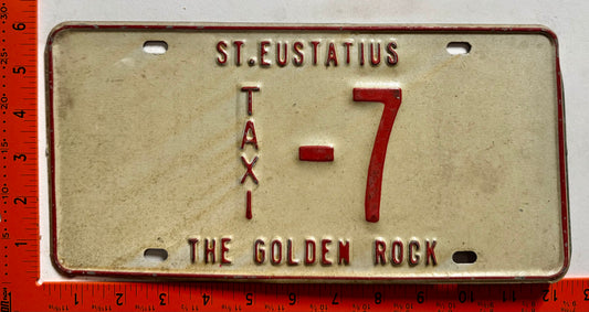 1977/1978 St Eustatius #7 Taxi License Plate
