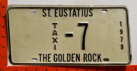 1979 St Eustatius #7 Taxi License Plate