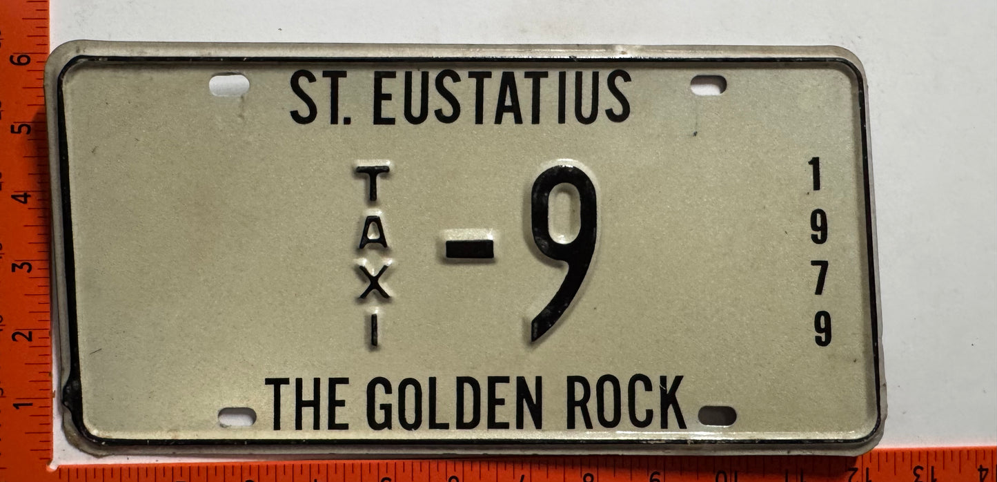1979 St Eustatius #9 Taxi License Plate