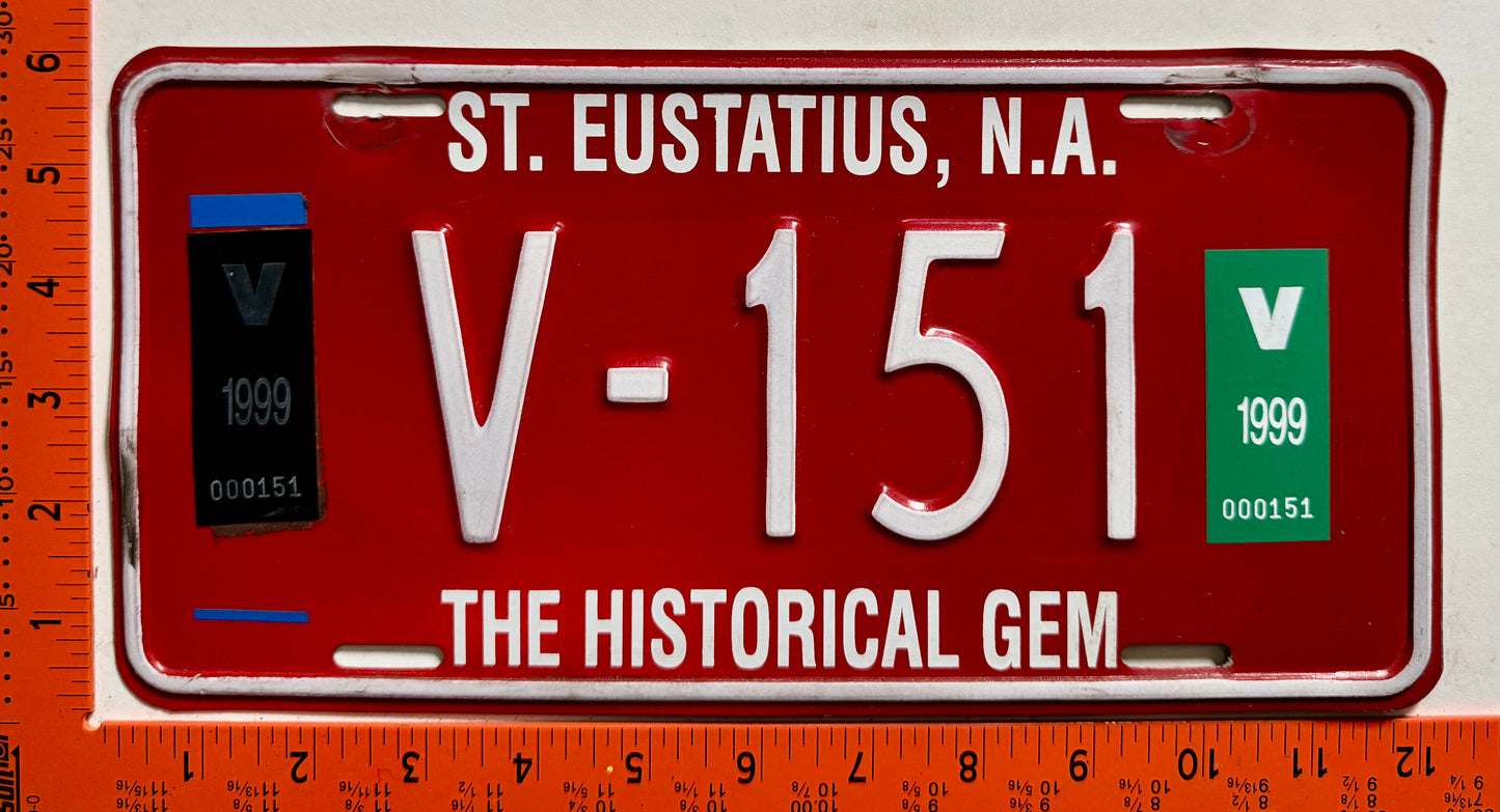 1999 St Eustatius #V-151 Commercial License Plate