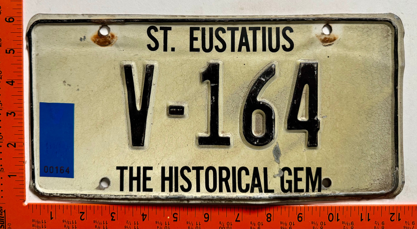 1990 St Eustatius #V-164 Commercial License Plate