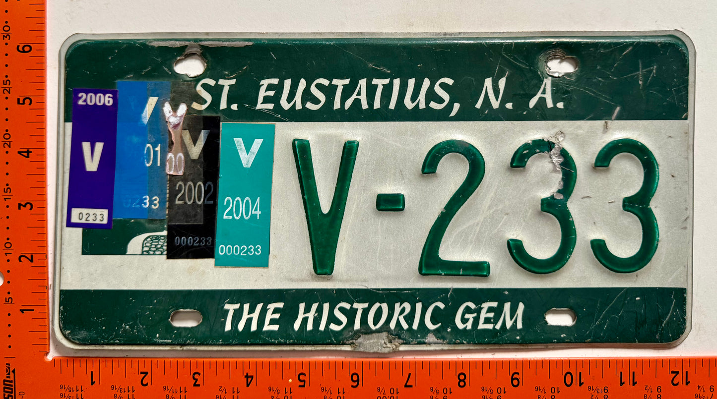 2001-2006 St Eustatius #V-233 Commercial License Plate