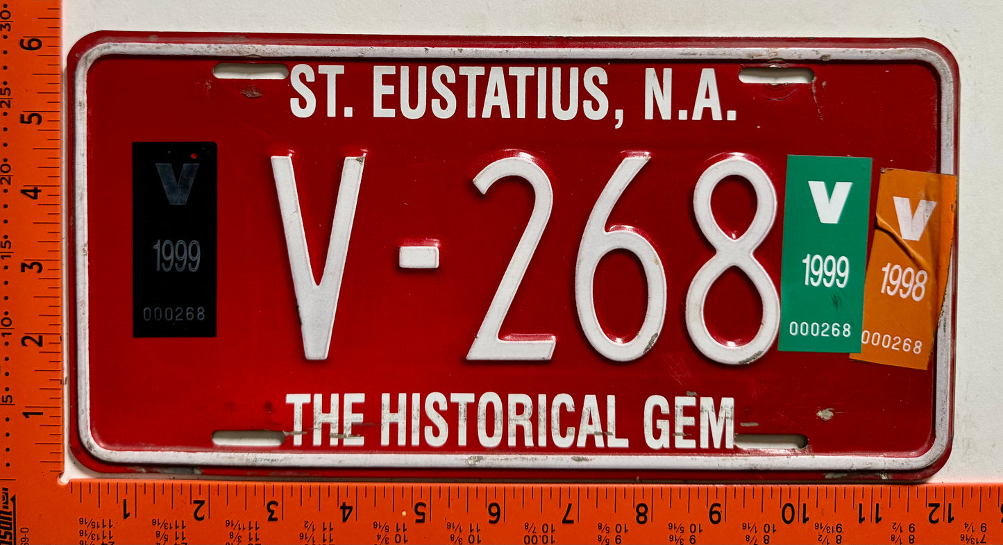 1998/1999 St Eustatius #V-268 Commercial License Plate
