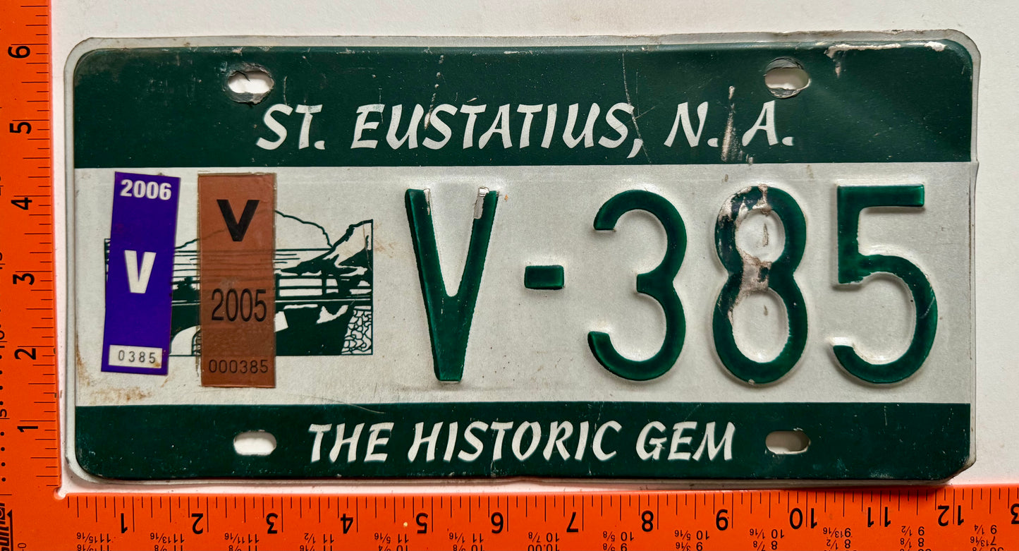 2005/2006 St Eustatius #V-385 Commercial License Plate