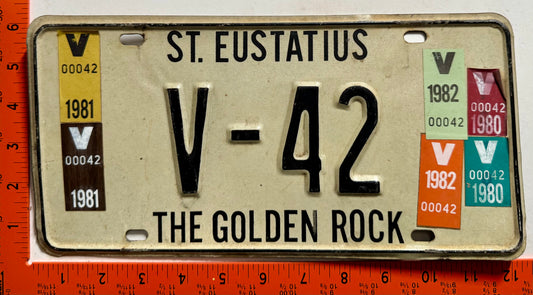 1980-1982 St Eustatius #V-42 Commercial License Plate