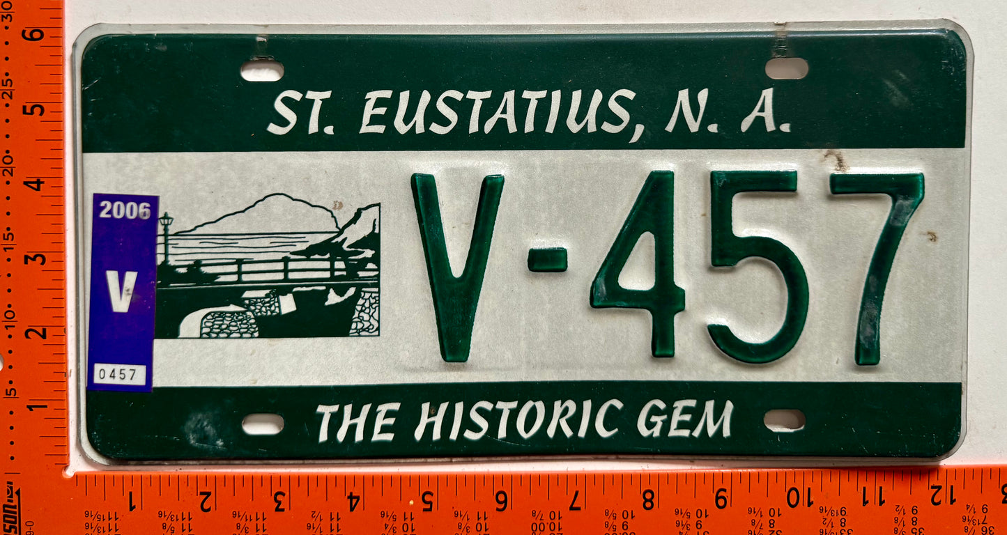 2006 St Eustatius #V-457 Commercial License Plate