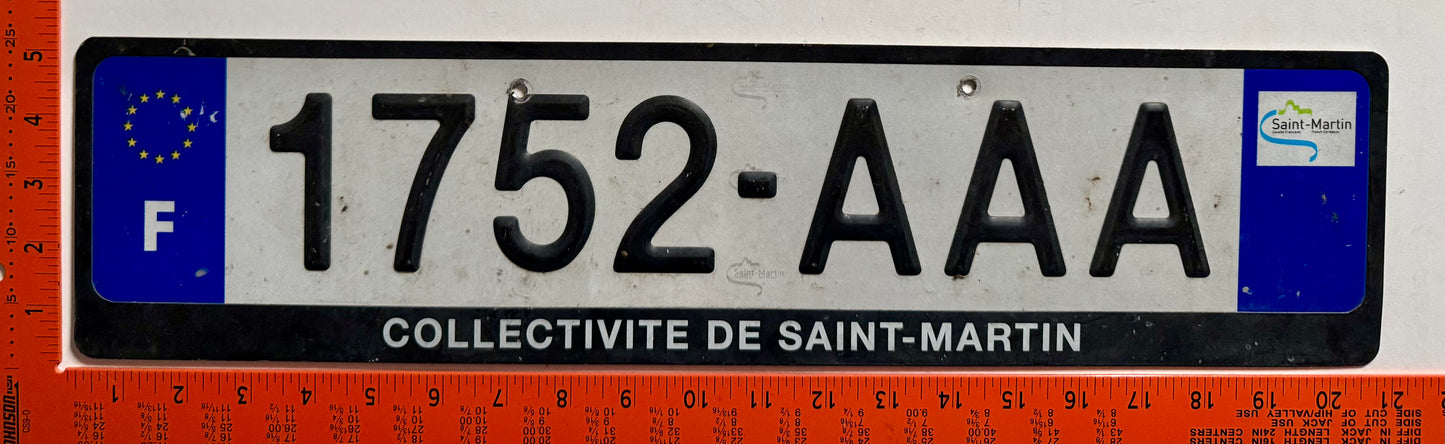 2010 base St Martin #1752-AAA Passenger License Plate
