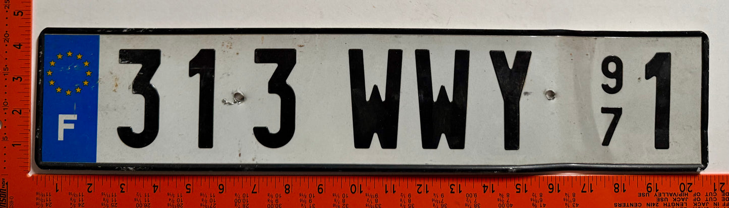 undated St Martin #313 WWY 971 Garage License Plate