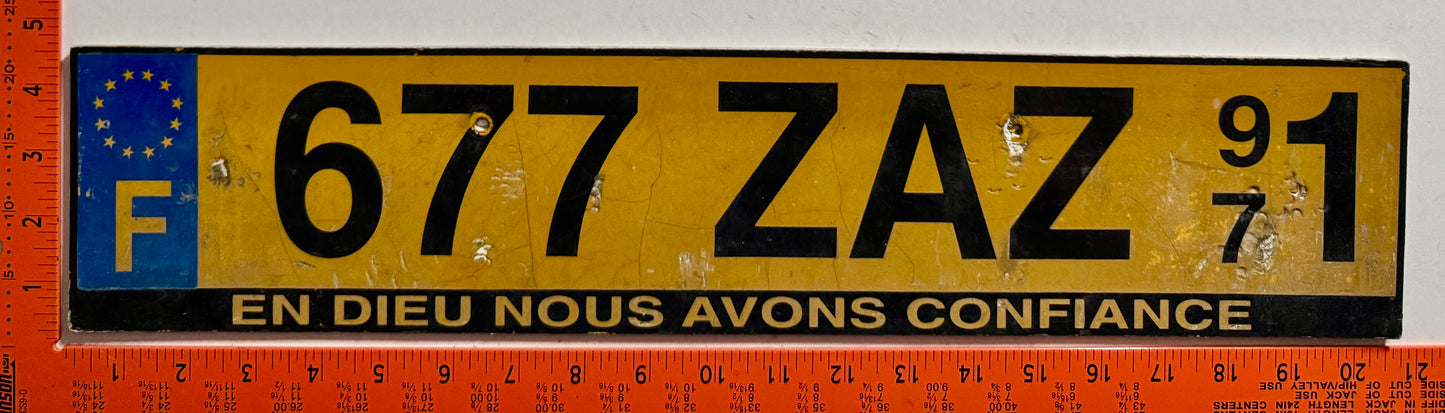 undated St Martin #677 ZAZ 971 Passenger License Plate