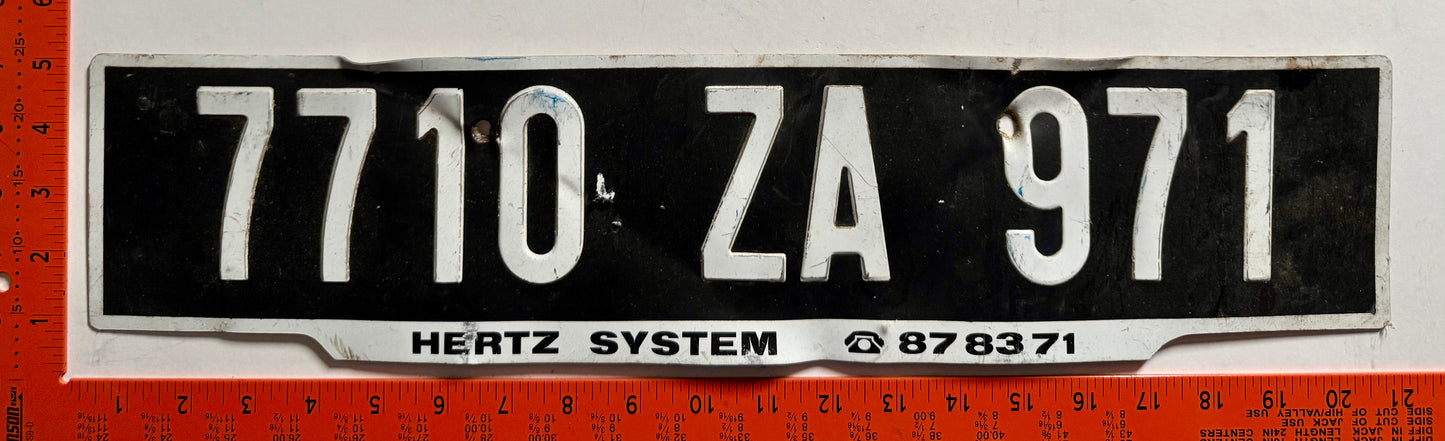 undated St Martin #7710 ZA 971 Passenger License Plate