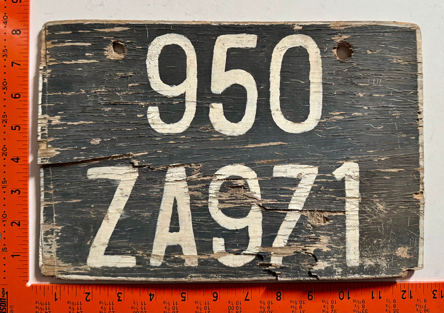undated St Martin #950 ZA 971 Passenger License Plate