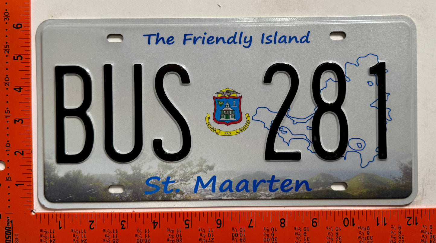 2017 St Maarten #BUS 281 Bus License Plate