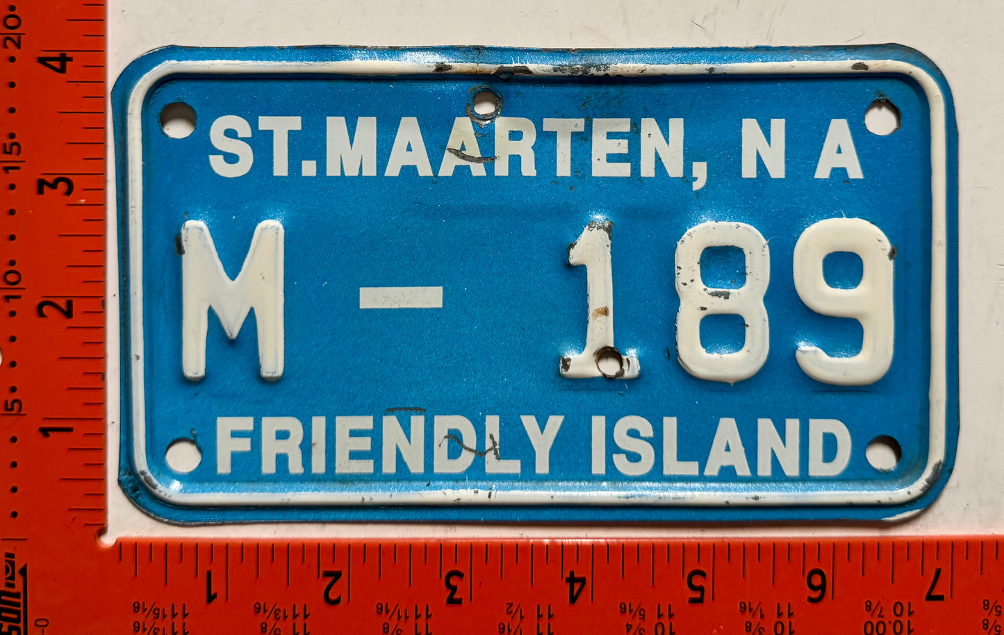 1994 St Maarten #M-189 Motorcycle License Plate