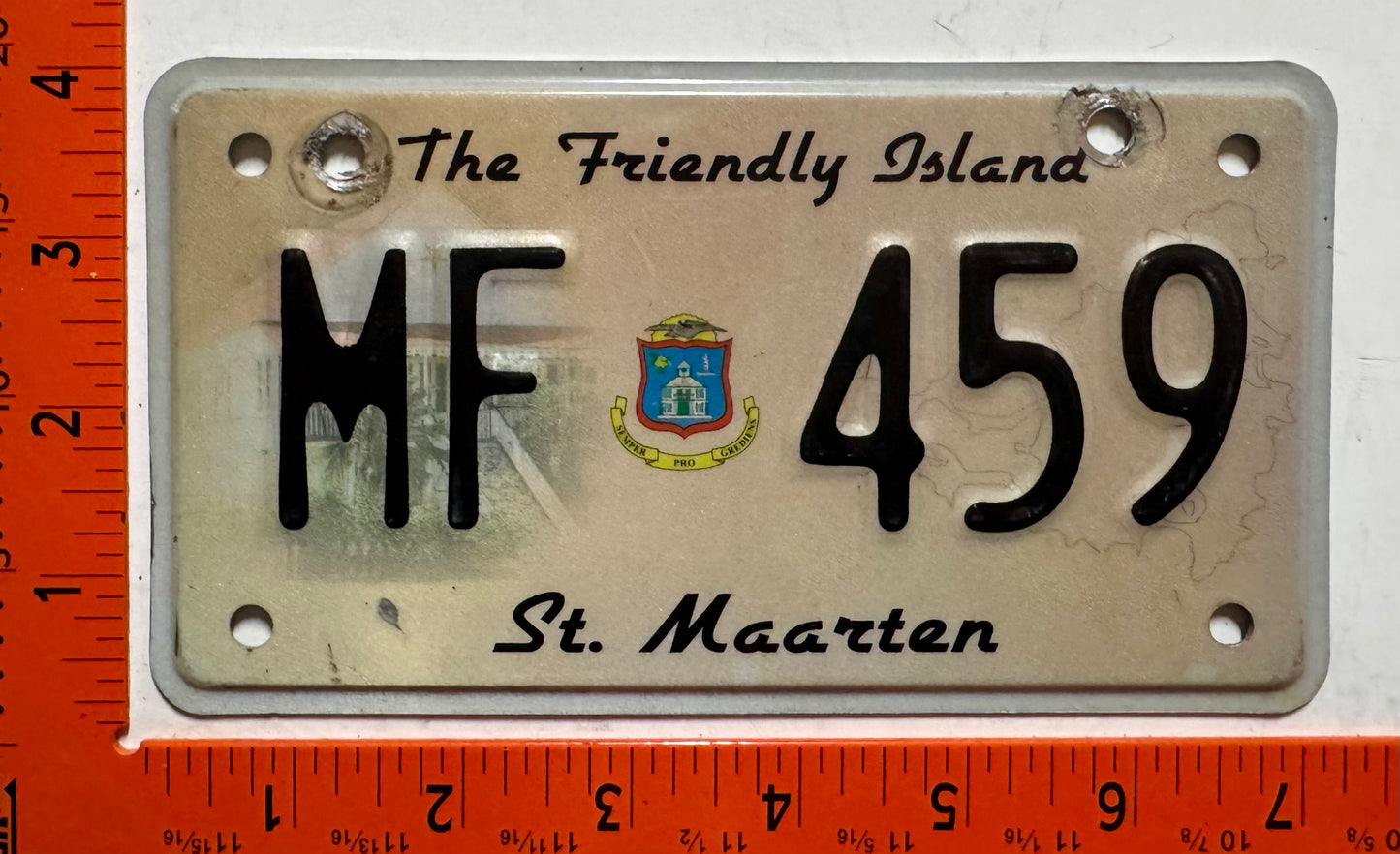 2010 St Maarten #MF 459 Motorcycle License Plate