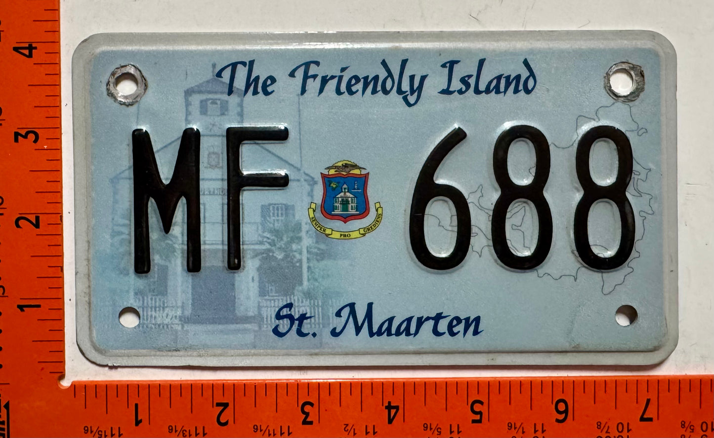 2008 St Maarten #MF 688 Motorcycle License Plate