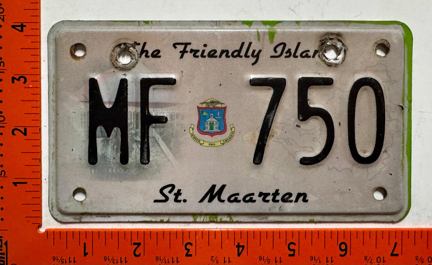 2010 St Maarten #MF 750 Motorcycle License Plate