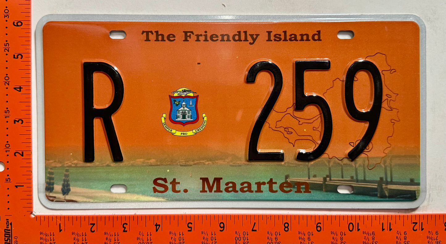 2015 St Maarten #R 259 Rental License Plate