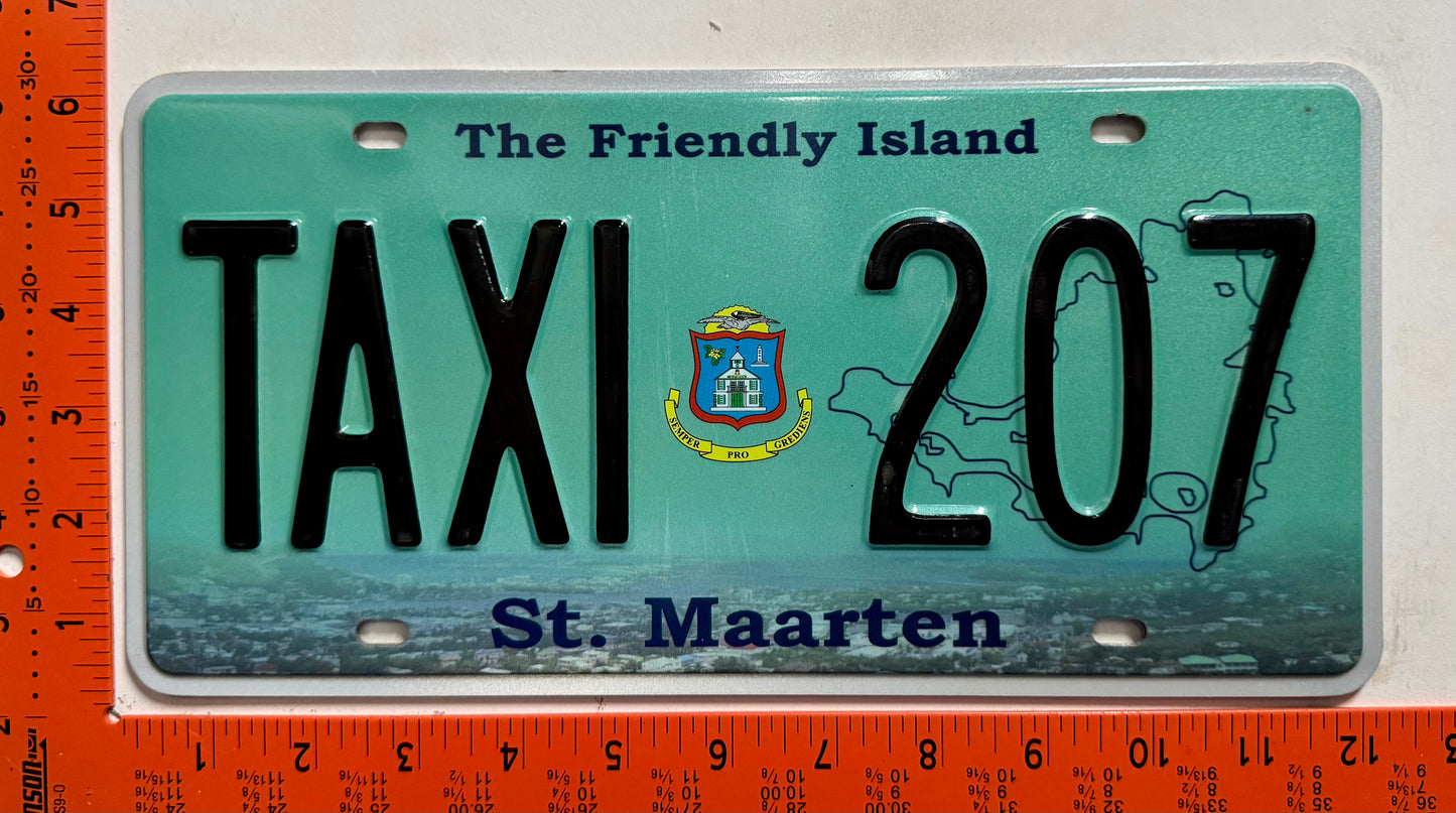 2016 St Maarten #TAXI 207 Taxi License Plate
