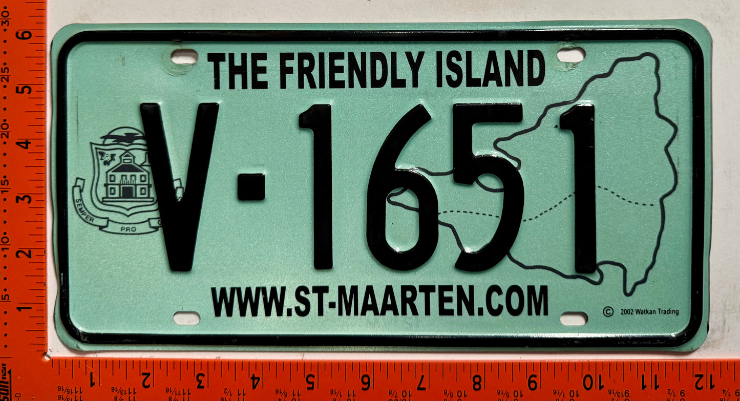 2003 base St Maarten #V-1651 Commercial License Plate