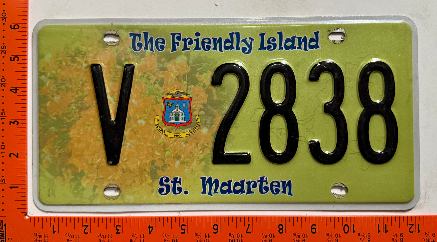 2009 St Maarten #V 2838 Commercial License Plate