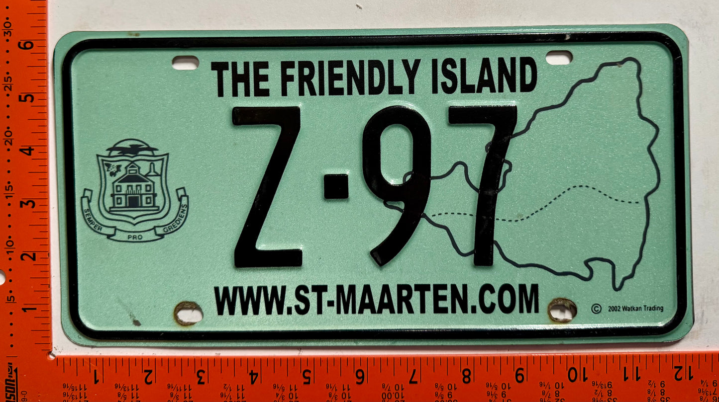 2003-2004 St Maarten #Z-97 Heavy Equipment License Plate