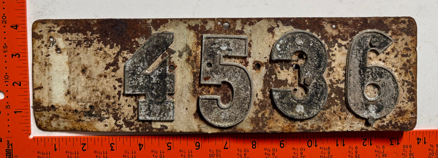 1952 Sweden #L4536 Passenger License Plate