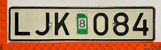 2000 Sweden #LJK 084 Passenger License Plate