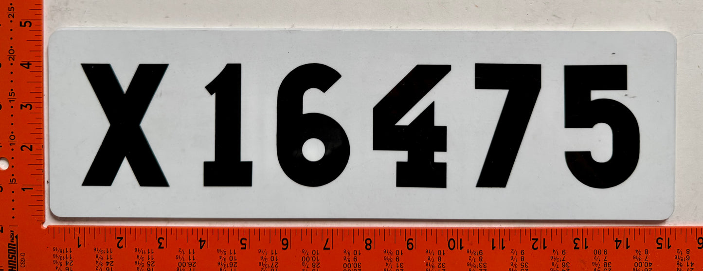 undated Sweden #X16475 Passenger License Plate