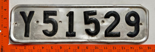 undated Sweden #Y51529 Passenger License Plate