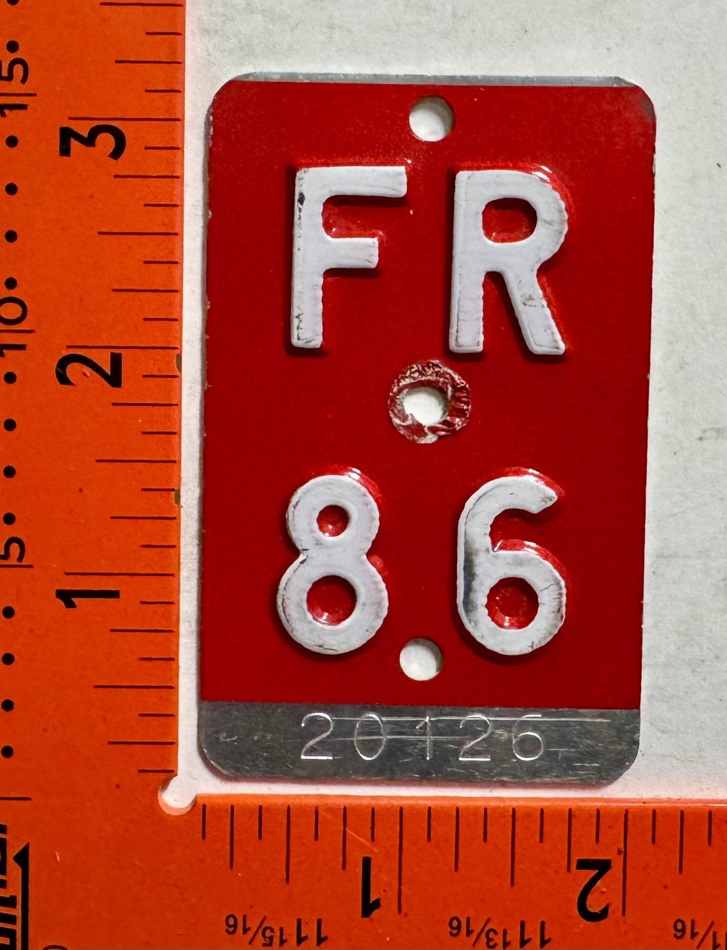 1986 Fribourg, Switzerland #20126 Bicycle License Plate