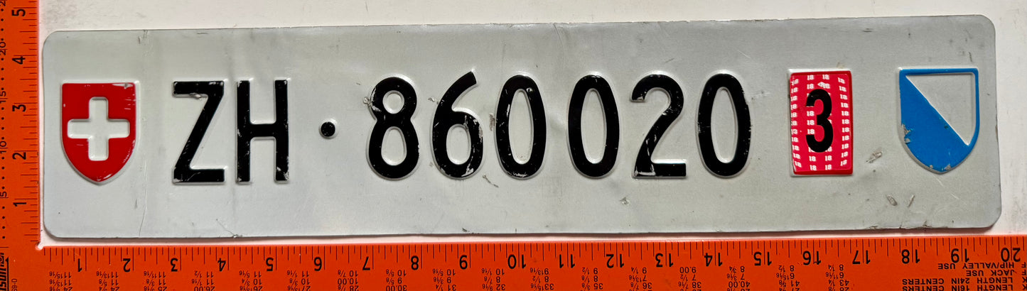 2018 Switzerland #ZH-860020 Temporary License Plate
