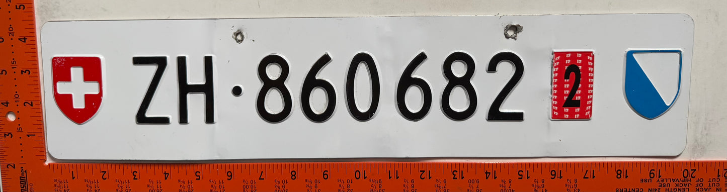 2017 Switzerland #ZH-860682 Temporary License Plate