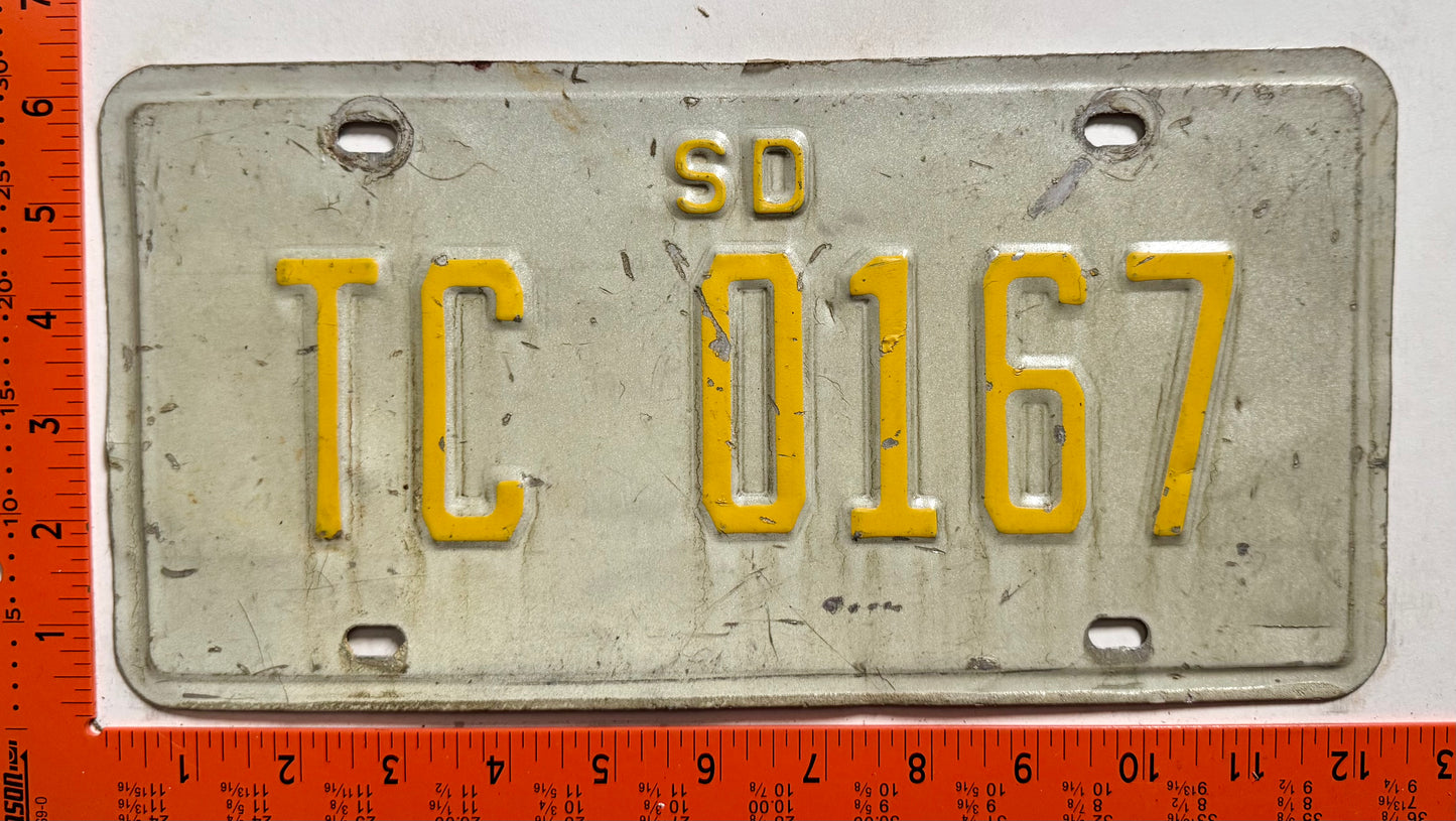 1992 base Turks & Caicos #TC 0167 Rental License Plate
