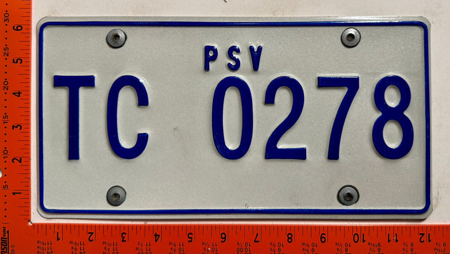 1997 base Turks & Caicos #TC 0278 Bus License Plate