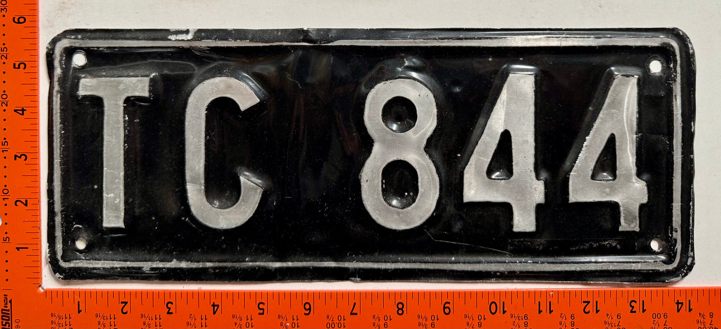 1965 base Turks & Caicos #TC 844 Passenger License Plate