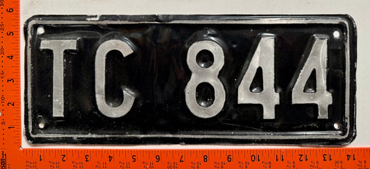 1965 base Turks & Caicos #TC 844 Passenger License Plate