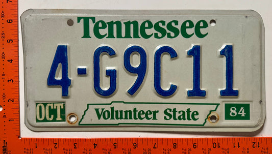 1984 Tennessee #4-G9C11 Passenger License Plate
